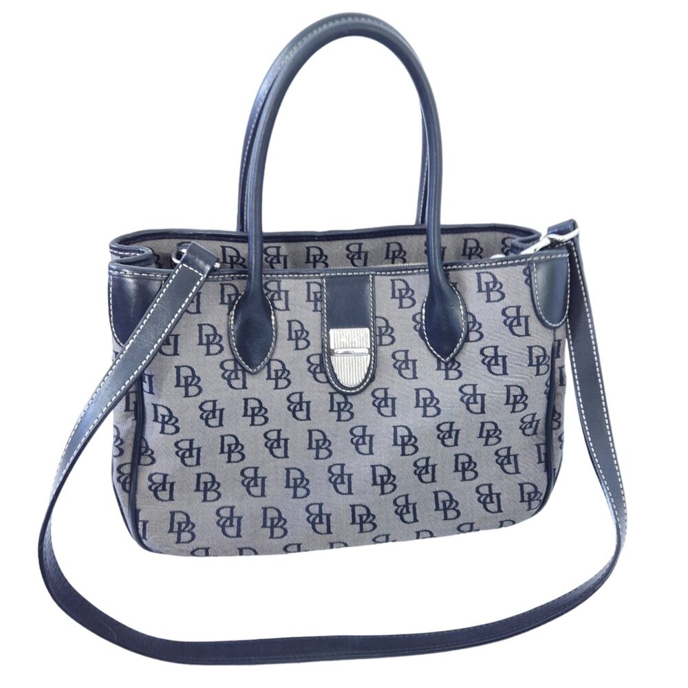 Dooney & Bourke Satchel Bag Monogram Handbag Shoulder Strap Purse Leather Canvas